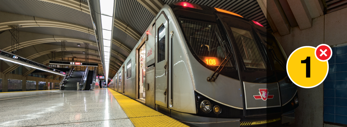 Line 1 Subway with closure icon